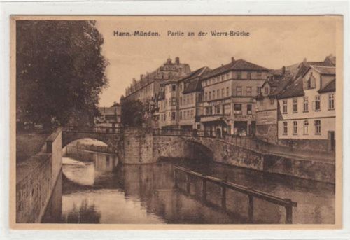 Hann Münden Hann Münden. Partie an der Werra - Brücke ungelaufen Leicht fleckig, sonst gut erhalten
