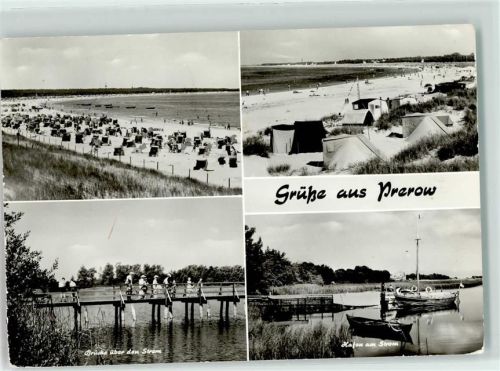 Ostseebad Prerow Strand Campingplatz Brücke über den Strom Hafen am Strom