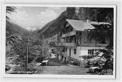 Klaushof im Zillergrund mit Gebirge ungelaufen Sehr gut erhalten.