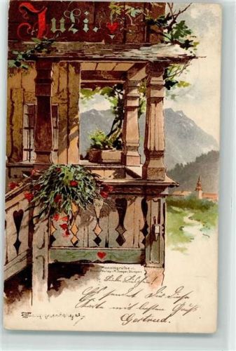 1909 sign. Guggenberger Monat Juli Verlag M. Seeger AK