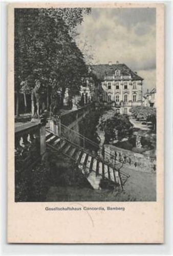 Bamberg. Gesellschaftshaus Concordia ungelaufen Vorder- und Rückseite leicht fleckig, sonst gut erhalten