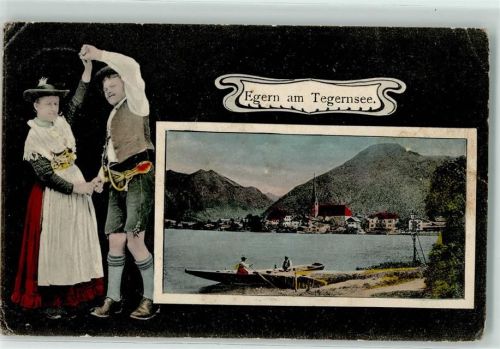 83700 W8183 Rottach-Egern 1917 - Tracht Ruderboot Tegernsee