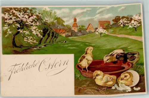 1908 Ostern Vogeltränke AK