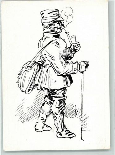 Der Landpostbote mit einer Pfeife AK Busch Wilhelm