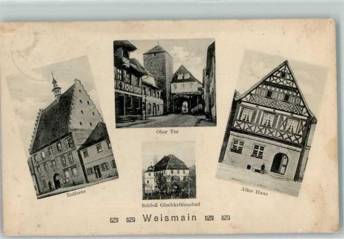 96260 W8628 Weismain - Schloß Giechkröttendorf Rathaus Ober Tor Fachwerkhaus