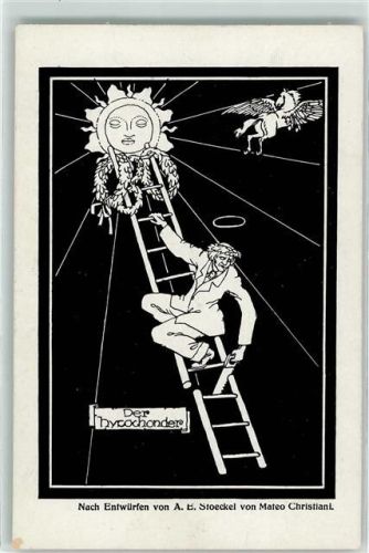 Nacht Entwürfen von Stoeckel A.E. von Mateo Christiani - der Hypochonder - Pegasus Verlag Künstler sign. Gebrauchsspuren