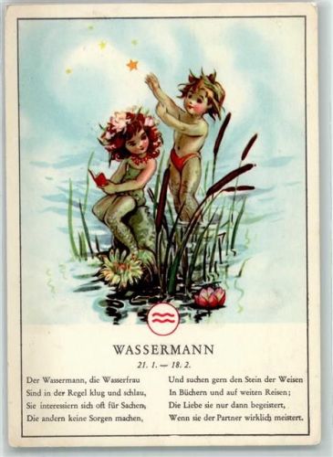 Wassermann Mermaid Nixe AK