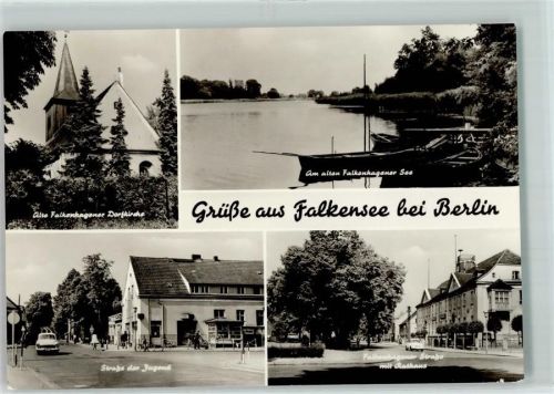 14612 O1540 Falkensee - Dorfkirche Falkenhagener See Straße der Jugend Rathaus