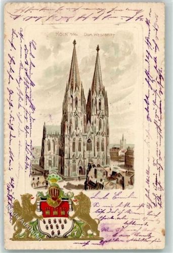 50667 W5000 Köln Stadt 1904 Prägedruck Dom Wappen