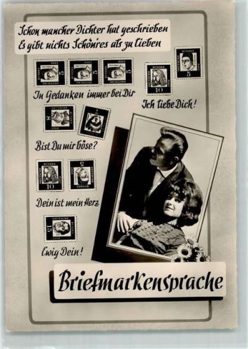 Verlag Amag Serie 9027-10 AK Briefmarkensprache Fotomontage AK