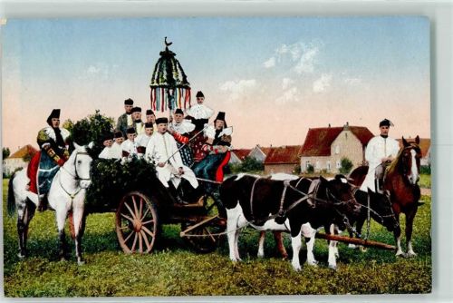 Volkstracht aus dem Hessischen u. Schaumburg-Lippischen Landen Erntewagen Nr. 16