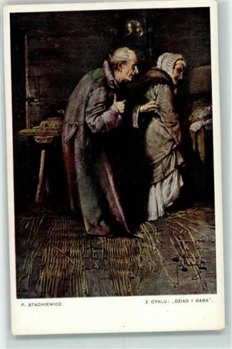 1912 Serie Nr. V sign. P. Stachiewicz Dziad i Baba - Verlag J.C. Wielicka Nr. 672