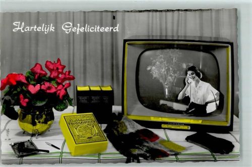 Hartelijk Gefeliciteerd Stilleben Pfeife Aschenbecher AK Fernseher