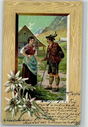1903 Passepartout Serie Grüss Gott Tracht AK