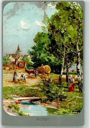 1900 August Landwirtschaft Ährenernte AK