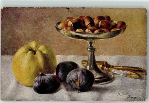 Stilleben Eicheln Feigen Apfel Serie 464 Billing, M.