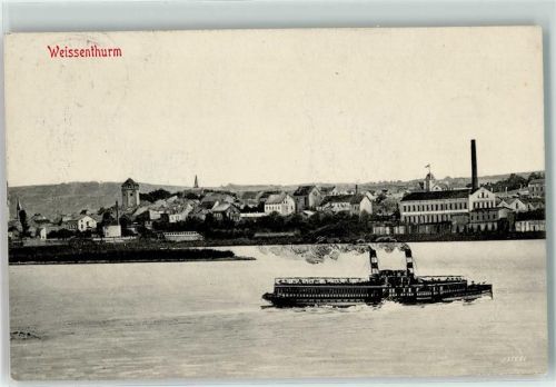 Weißenthurm 1912 Rhein Raddampfer Weißer Turm