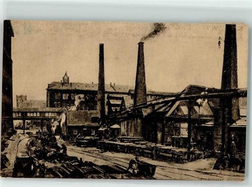 W4300 Essen , Ruhr Serie I Nr. 1 Stammhaus Verwaltungsgebäude AK Krupp Gebrauchsspuren