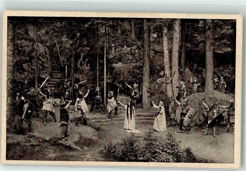 95632 W8592 Wunsiedel - die Losburg Naturbühne Luisenburg Germanenszene