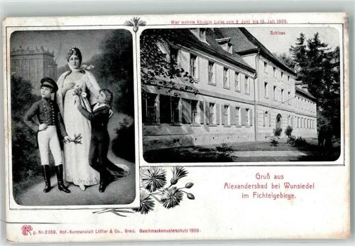 Bad Alexandersbad Schloss hier wohnte Königin Luise AK
