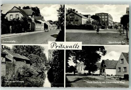 16928 O1920 Pritzwalk - Gartenstraße Meyenburger Tor Dömnitz Neue Siedlung am Giesensdorfer Weg