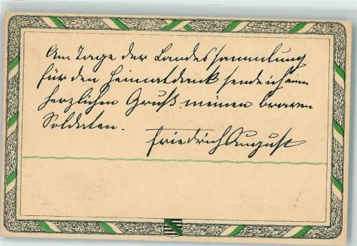 Landesamt Heimatdank 1917 Sachsen WK I Rückseite Faksimile Widmung Friedrich August