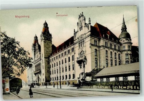 39104 O3000 Magdeburg - Justitzpalast Litfaßsäule Bauwagen