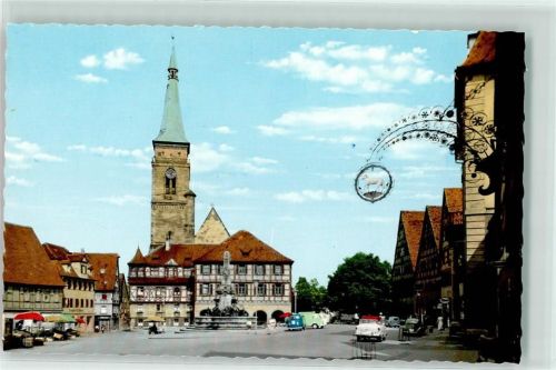 Schwabach Marktplatz Marktszene Rathaus St. Johanniskirche Gasthausschild