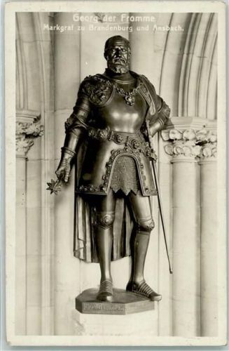 Georg der Fromme Markgraf zu Brandenburg und Ansbach Statue Rüstung