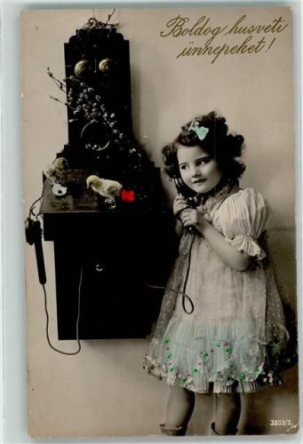 1911 Wandtelefon Mädchen Mode - Boldog husveti ünnepeket - Ostern