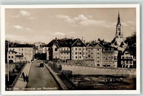 Bad Tölz Schiffe Floßfahrt Isarbrücke Marienstift