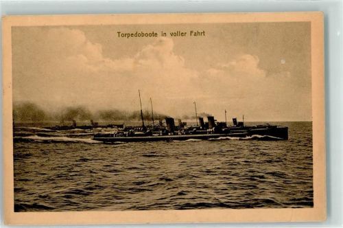 1914 Torpedoboote in voller Fahrt