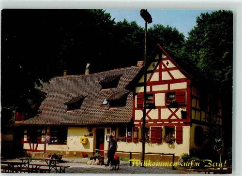 Röthenbach Gasthaus Moritzberg Briefkasten Mann mit Hund