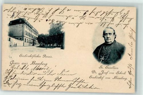 96047 W8600 Bamberg 1902 - Erzbischöfliches Palais Se. Excellenz Dr. Josef Schork Erzbischof
