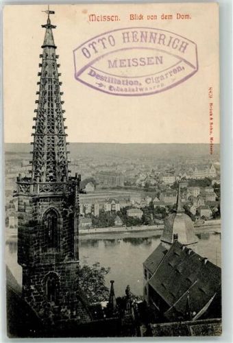 Meißen Domturm Stempel Otto Heinrich Destillation-Cigarren