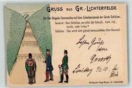 10115 W1000 Lichterfelde 1899 - Offizier Soldaten Gewehr Säbel Alter Bahnpoststempel Groß Lichterfelde