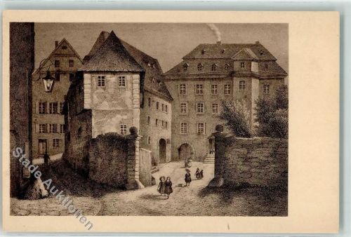 35576 W6330 Wetzlar Künstlerkarte Deutschordenhof C. Stuhl Museum Lottehaus Stempel