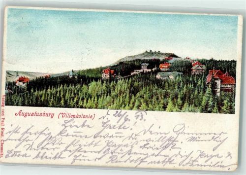 09573 O9382 Augustusburg 1913 - Bahnpost Chemnitz Weipert Zug 35 26.6.1913 Villenkolonie