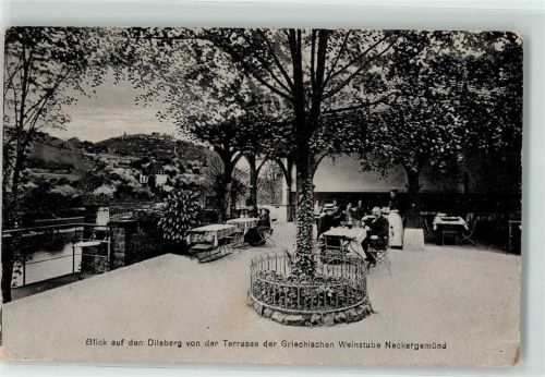 69151 W6903 Neckargemünd 1919 - Blick auf den Dilsberg von der Terrasse der Griechischen Weinstube