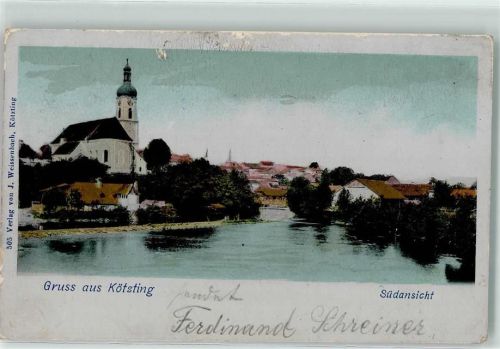 83339 W8224 Kötzing , Oberbay 1901 Gebrauchsspuren Lithographie