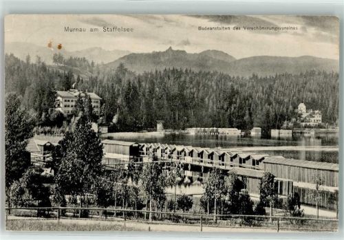 82418 W8110 Murnau a. Staffelsee 1916 - Badeanstalt des Verschönerungsvereins