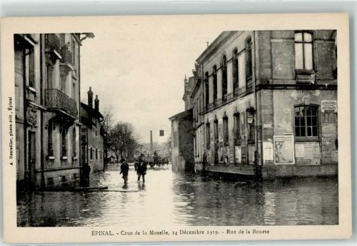 88000 Epinal - Crue de la Moselle 24 Decembre 1919 Rue de la Bourse Hochwasser Plakat Fabrik
