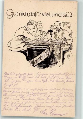 1916 Marmelade gut nich dafür viel und süß Uniform sign. CB
