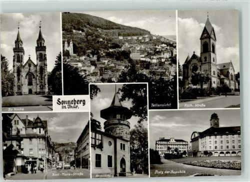 Sonneberg Ev. Kirche Karl-Marx-Straße Platz der Republik Am Schloßberg