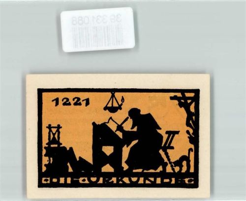 Ansbach Notgeld 75 Pfennig Die Urkunde Schreibtisch Katze Wappen Fische