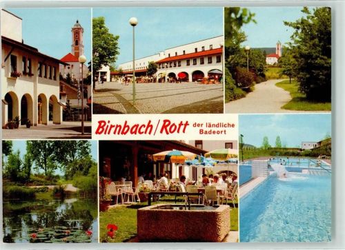Birnbach Thermalbad Sportanlagen Kirche Brunnen Terasse See Seerosen Platz Arkaden Schwimmbad