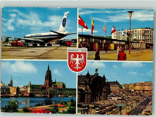 Frankfurt Flugzeug Pan American Messe Straßenbahn