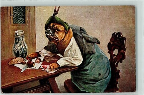 Hund H.K. Serie 323 Kartenspiel Tier, vermenschlicht
