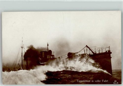1919 Torpedoboot in voller Fahrt