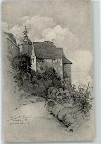 Dornburg Das Alte Schloss sign. Hartwig Leipzig
